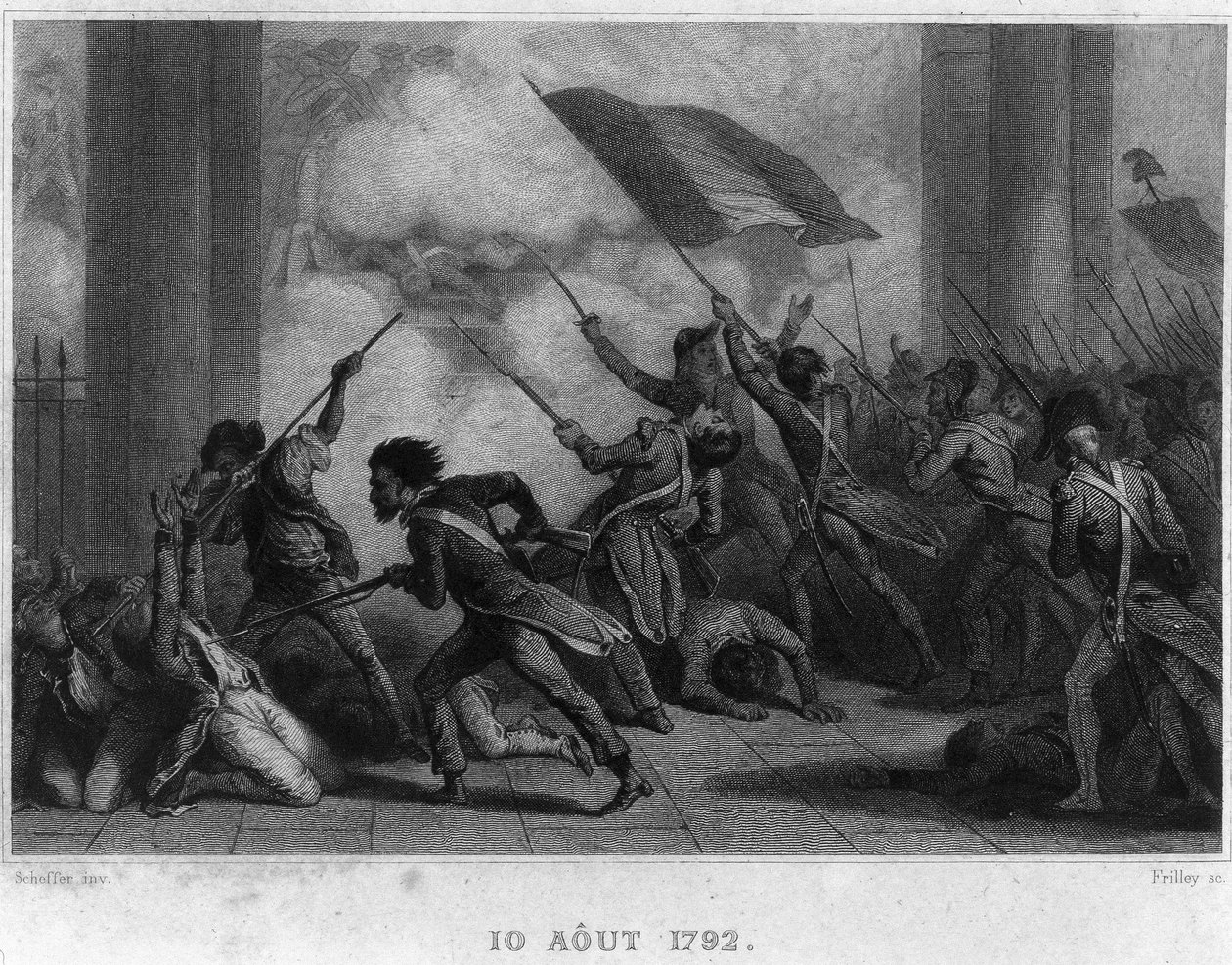10 Ağustos 1792 (Kraliyet Düşüşü) - Thiers tarafından “” Fransız Devrimi” nde. 19. yüzyıl by French School
