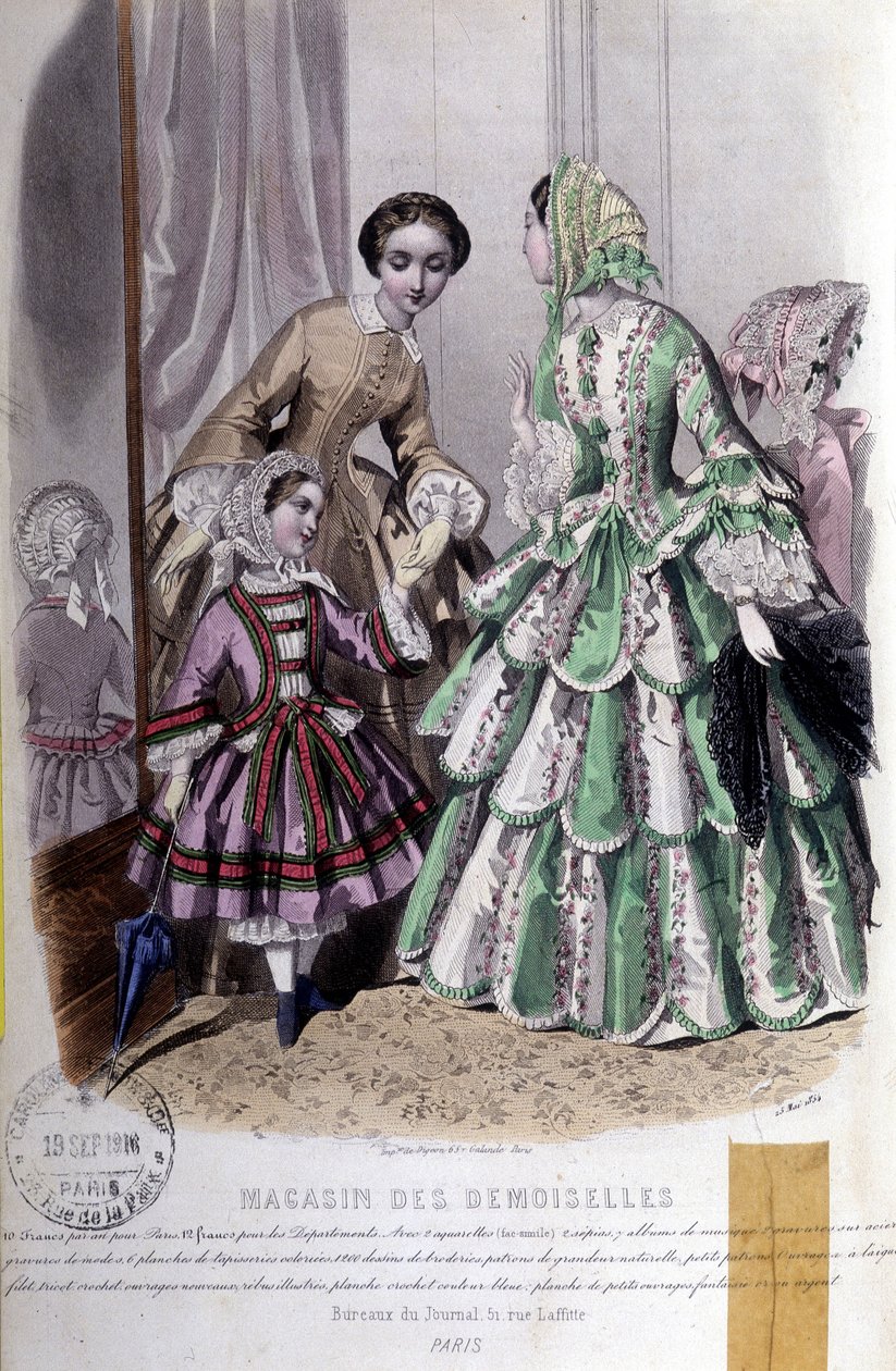 2 kadın ve bir kız: Moda - “” Magazine des damoiselles””de, 25 Mayıs by French School