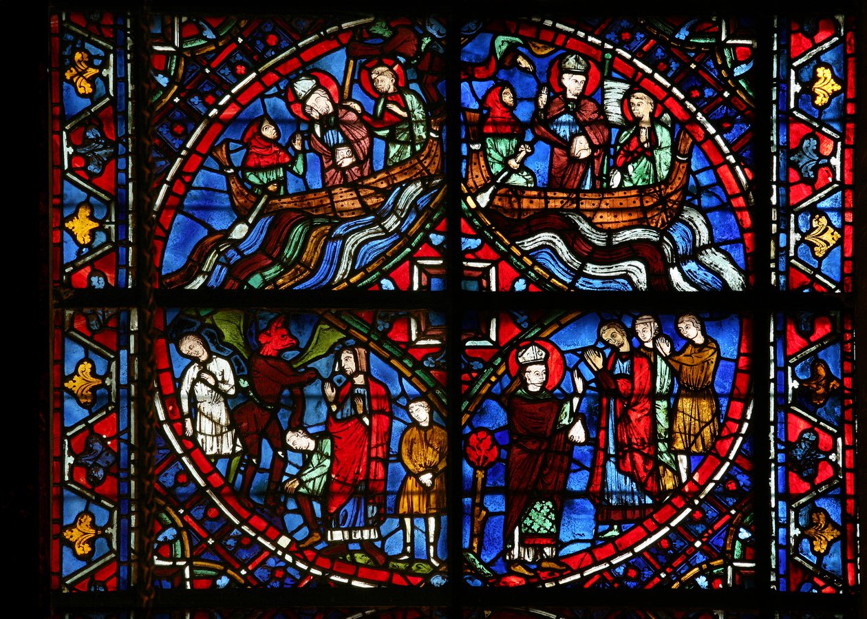 St Germain penceresinden 4 panel (w29b) by French School