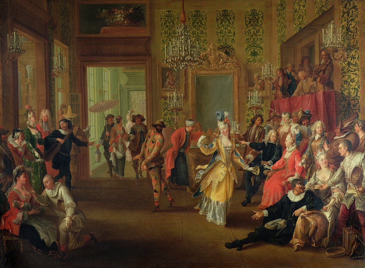 Karnaval Sırasında Bir Bal Pare, c.1710 by French School