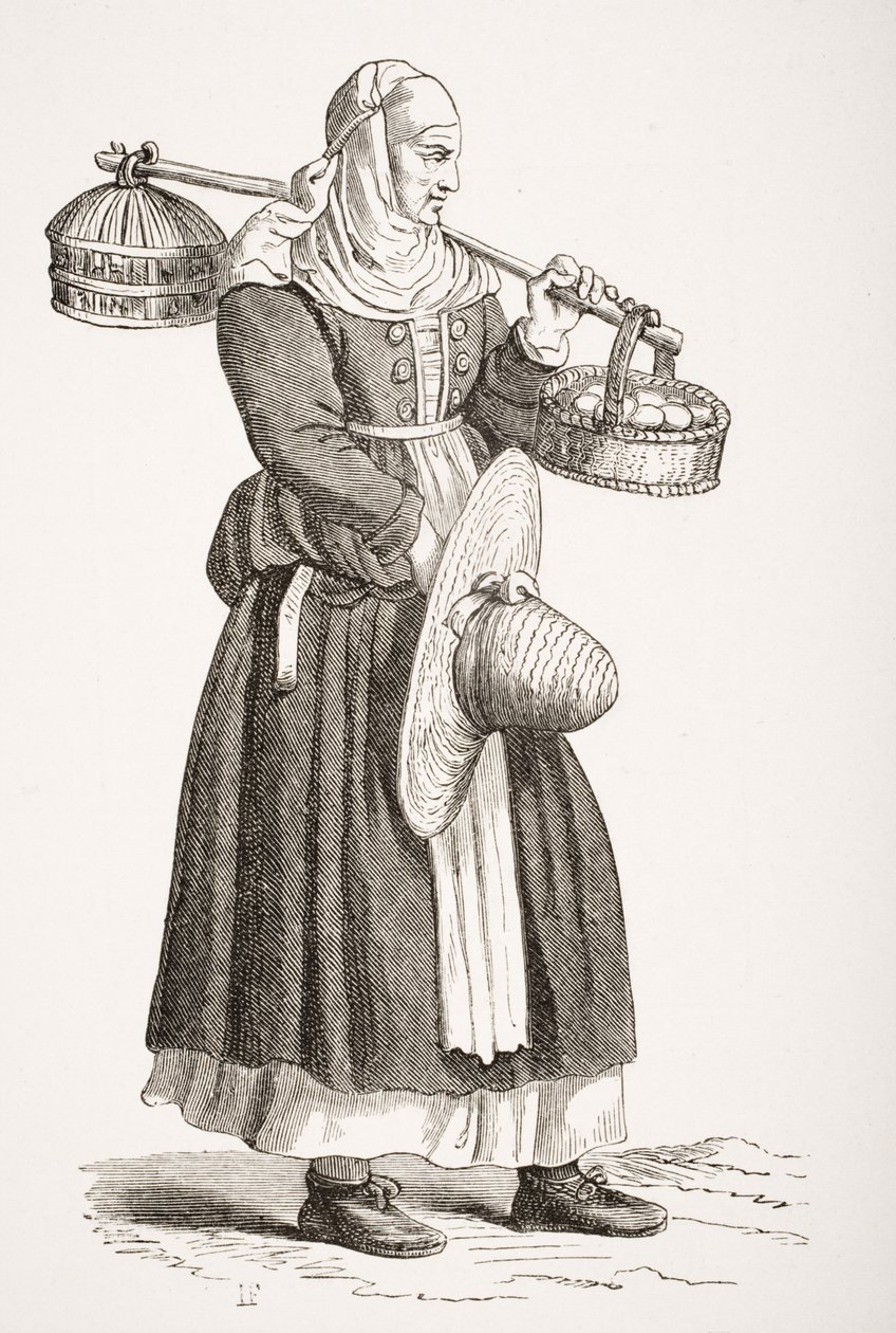 Bir Yumurta Satıcısı, Cesare Vecellio (1521-1601) tarafından Paul Lacroix (1806-84) tarafından 1847