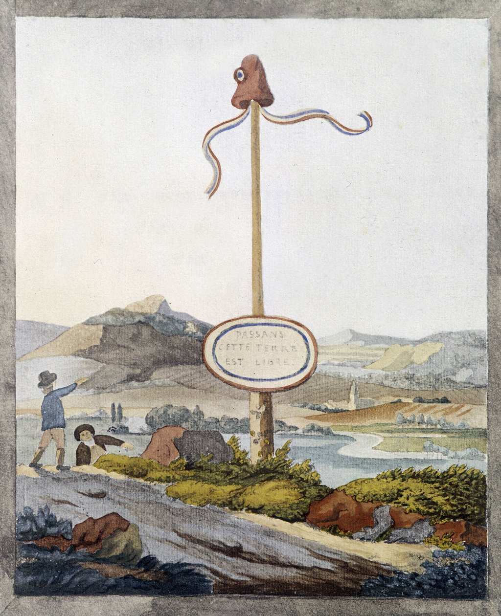 1789 devrimi sırasında bir Fransız sınırı: “Yolcular, bu topraklar özgür” by French School