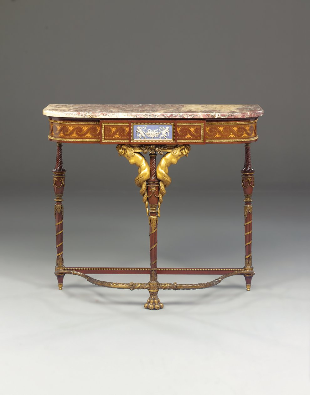 Jacob tarzında bir Napolyon III konsolu, Maison Millet tarafından, Paris, c.1865 (ormolu-monte jasperware, maun ve kakmacılık) (ayrıca bkz. 362842-362843) by French School