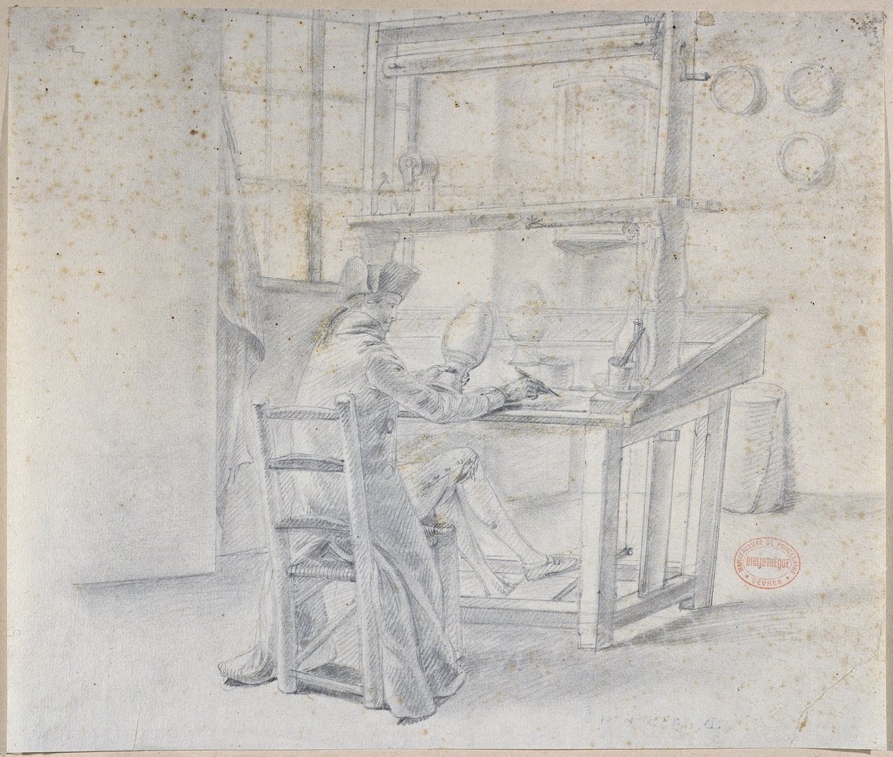 Sevr Fabrikasında Bir Porselen Ressamı, 1780 dolayları by French School