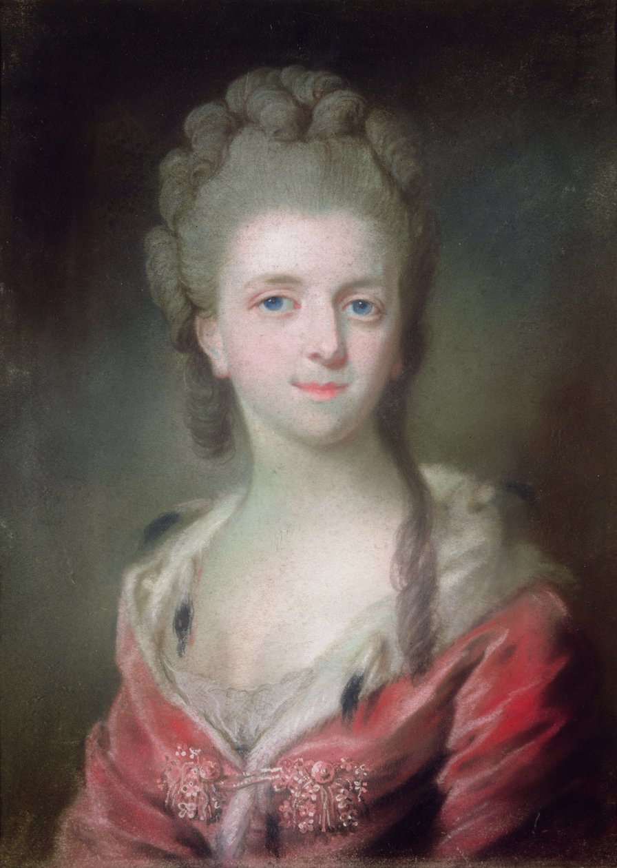 Bourbon Hanedanından Bir Prenses (kağıt üzerinde pastel) by French School