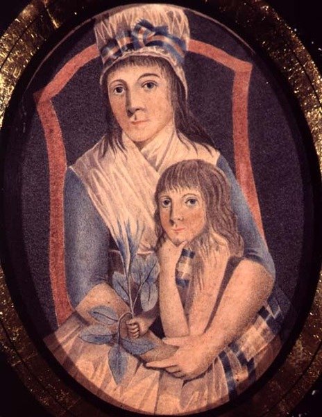 Devrimci Bir Kadın ve Oğlu, c.1790 (kağıt üzerine suluboya) by French School