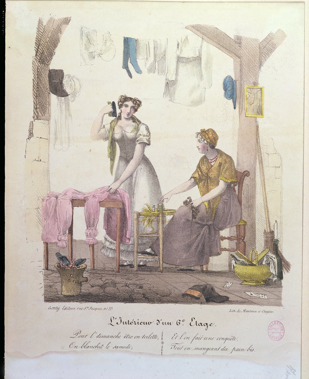 Altıncı Katta Bir Oda, Montoux ve Cheyere tarafından oyulmuş, 1830 by French School