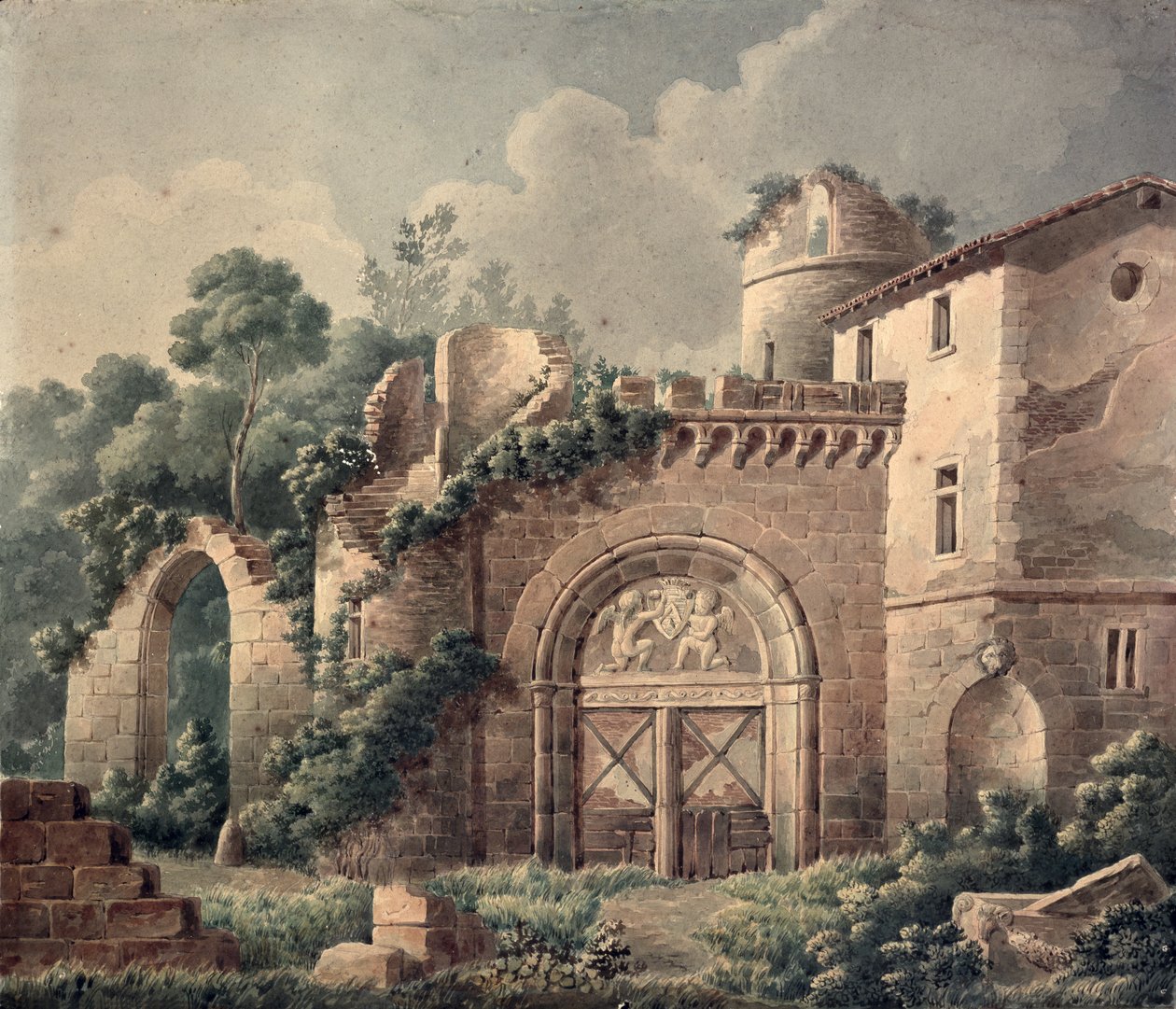 Harap Bir Kale, c.1820 (kağıt üzerinde wc) by French School