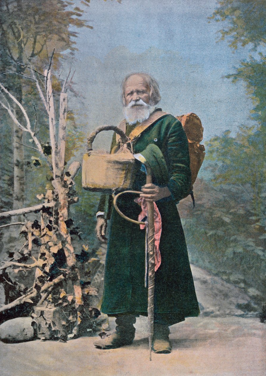 Bir Rus Hacı, yirminci yüzyılın başlarında (renkli bir fotoğraftan sonra) by French School