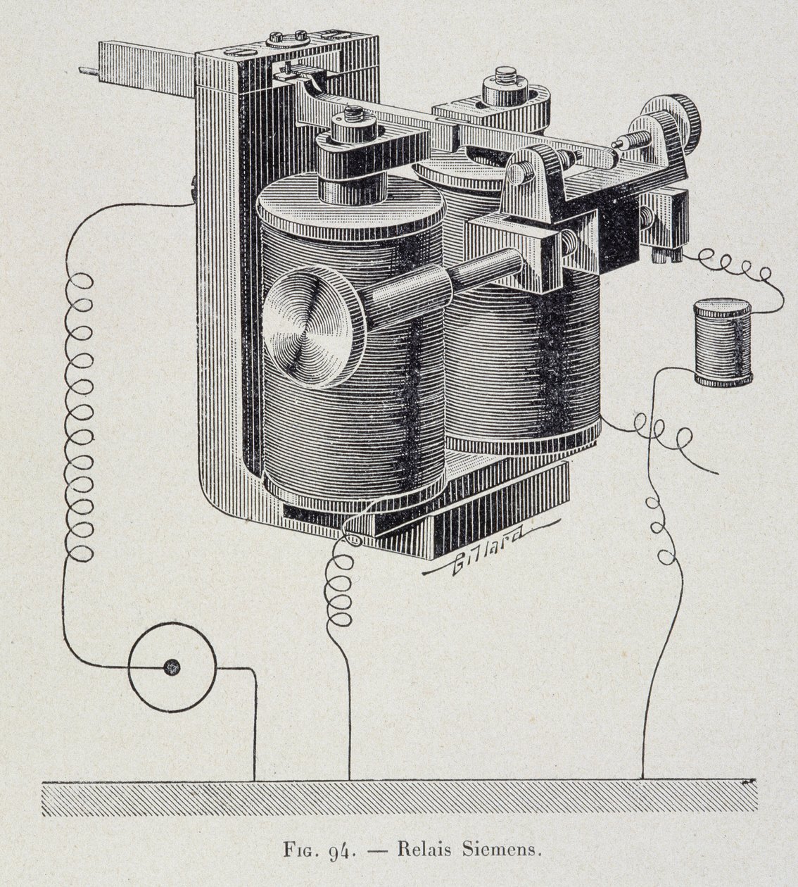 Bir Siemens Röle - G. Davy tarafından “Elektrik Yoluyla” by French School