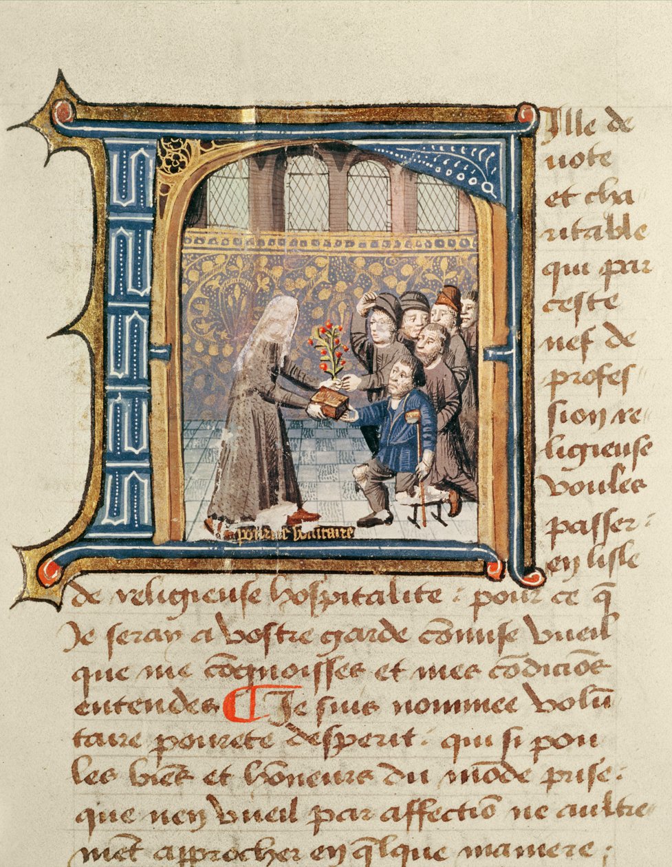 Hastalardan Hediye Alan Bir Kız Kardeş, Le Livre de Vie Active de lHotel Dieu de Paris, Jean Henry, c.1482 by French School