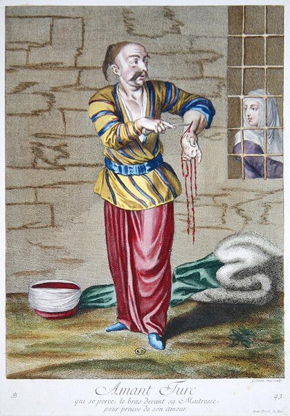Gerard Jean Baptiste Scotin (1671-1716) 1707-08 (renkli gravür) tarafından oyulmuş 