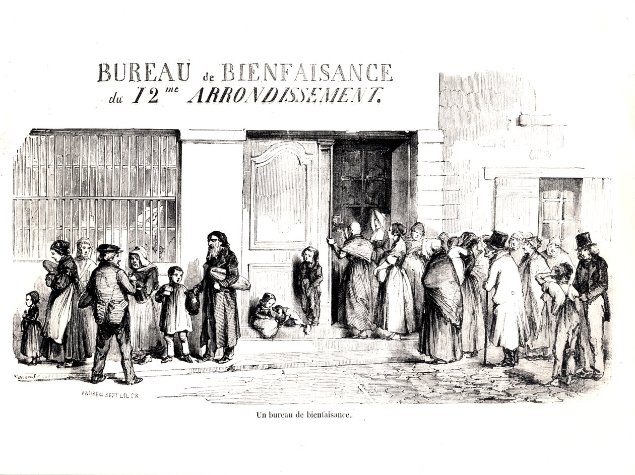 Paris 12. Bölgede Bir Refah Ofisi, c. 1870 by French School