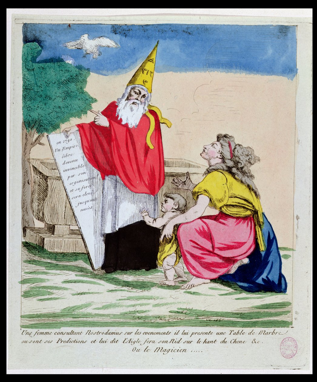 Danışmanlık Yapan Kadın Michel Nostradame (Nostradamus) (1503-66) Ocak 1790 by French School