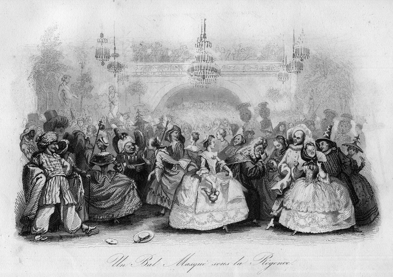 Naiplik altında bir top maskesi (“Marc-Antoine Madeleine Desaugiers'in “Karnaval” şarkısı) by French School