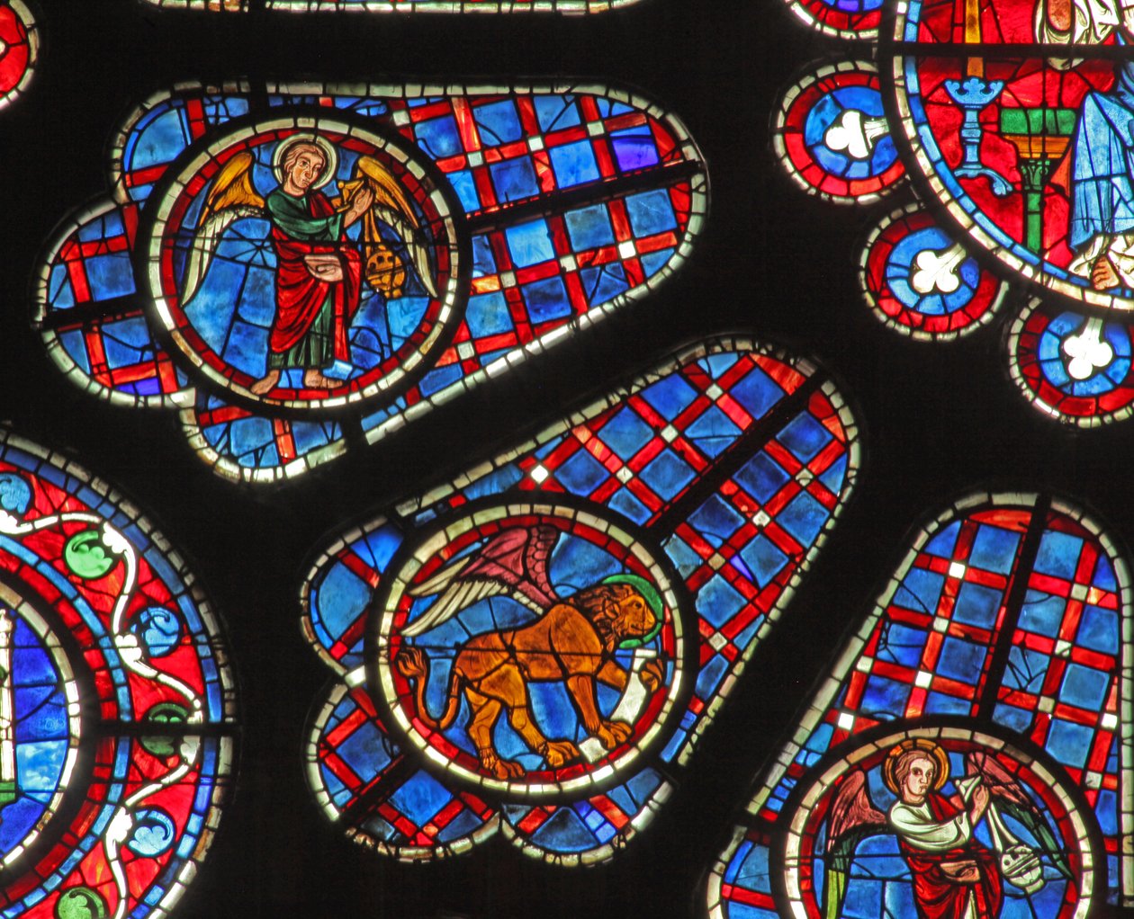 Bir buhurdanlık meleği ve St Marks aslanı (w122) by French School