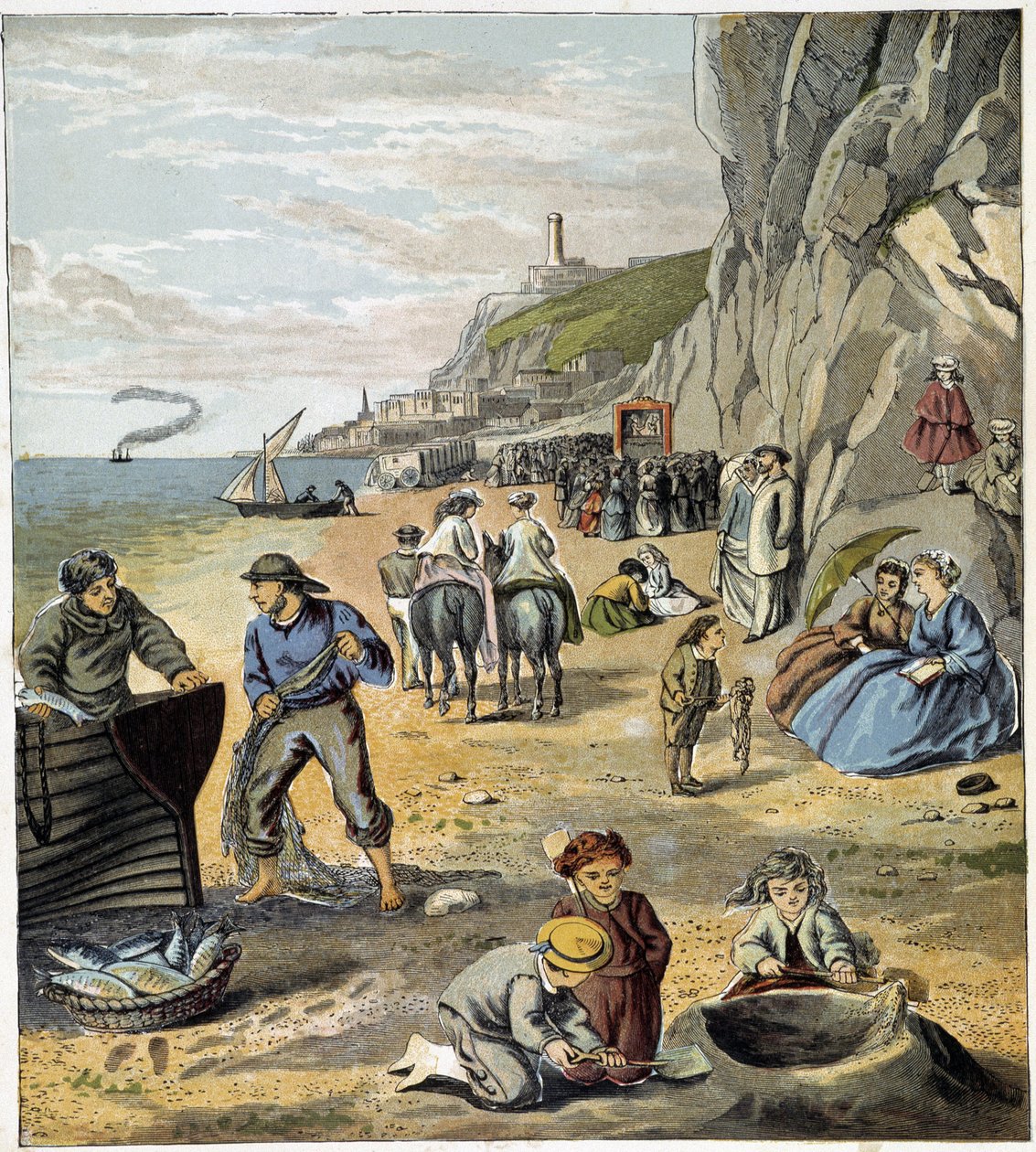 Sahilde - “”Küçük çocukların mağazası: tatilde””, ed. Balta, n.d., c.1900 by French School