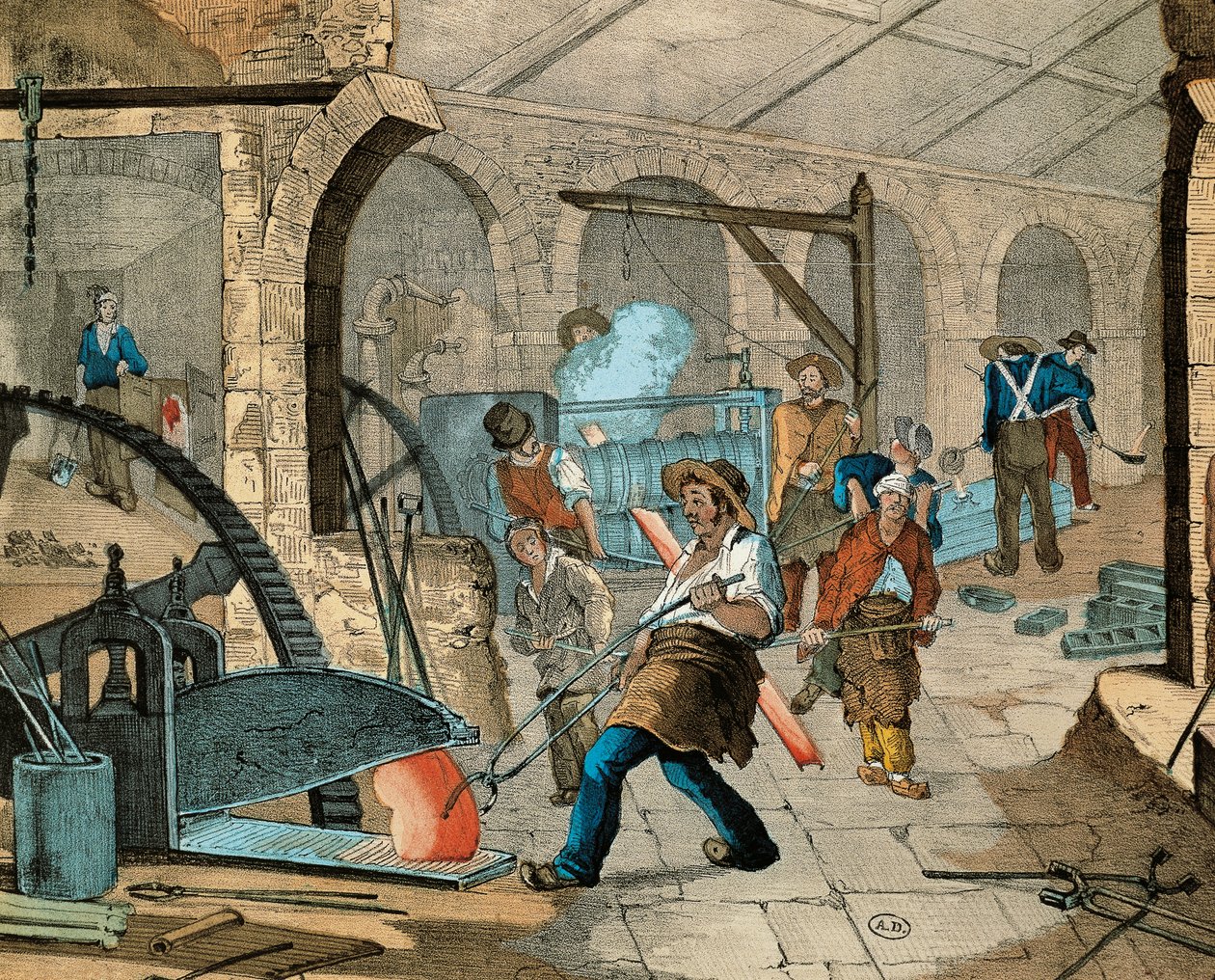Fransız dökümhanesinde çalışan bir işçi by French School