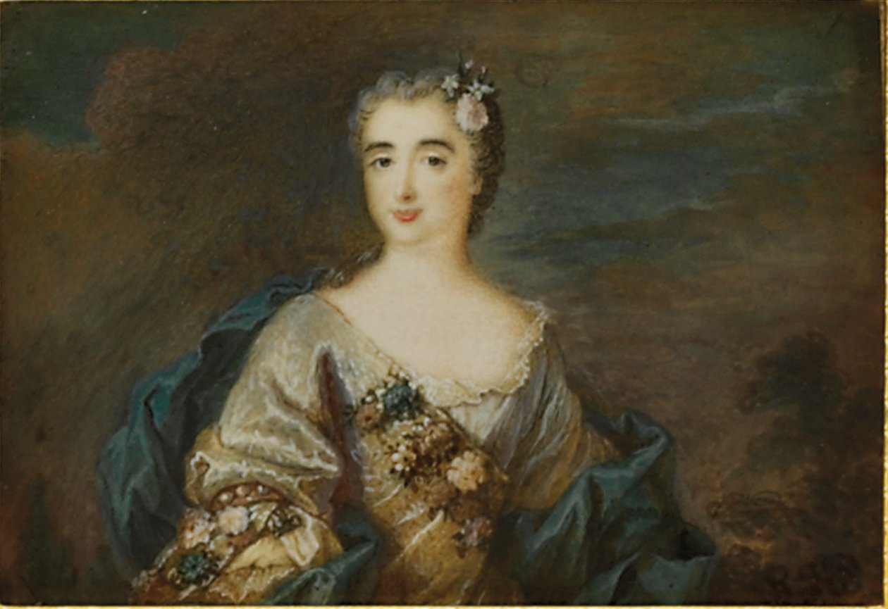 Louise-Jeanne de Durfot adında bir bayan, Duchesse de Mazarin et de la Meilleraye, c.1750 by French School