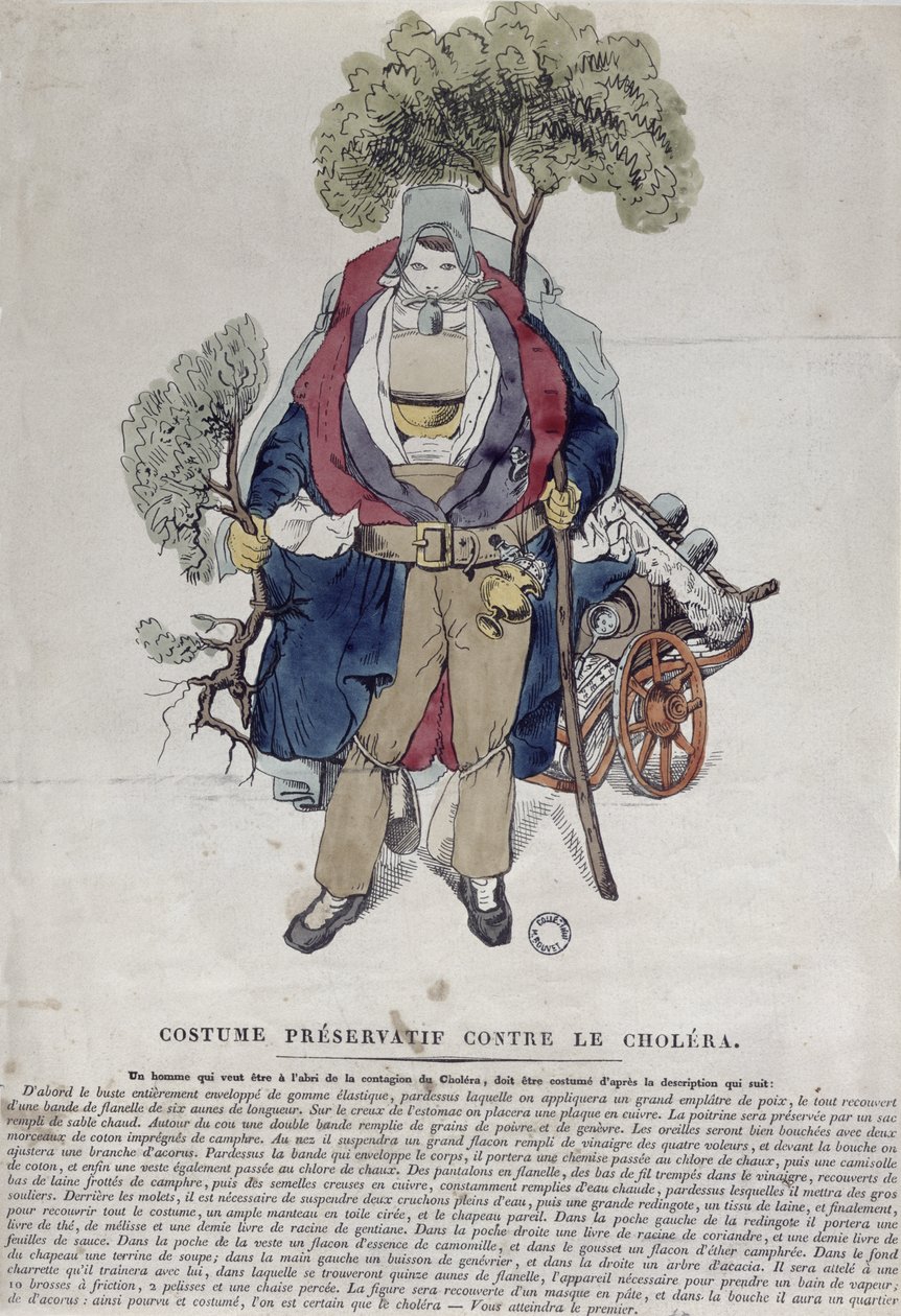 Koleraya karşı korunan bir adam, 1831 dolayları by French School