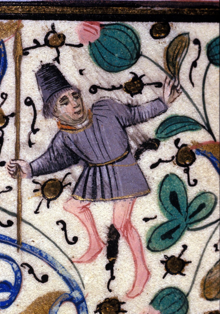 Bir yaver. 13. yüzyıldan Petrarch (Francesco Petrarca) tarafından Fransızca el yazması. Belediye Bibl. Rimini