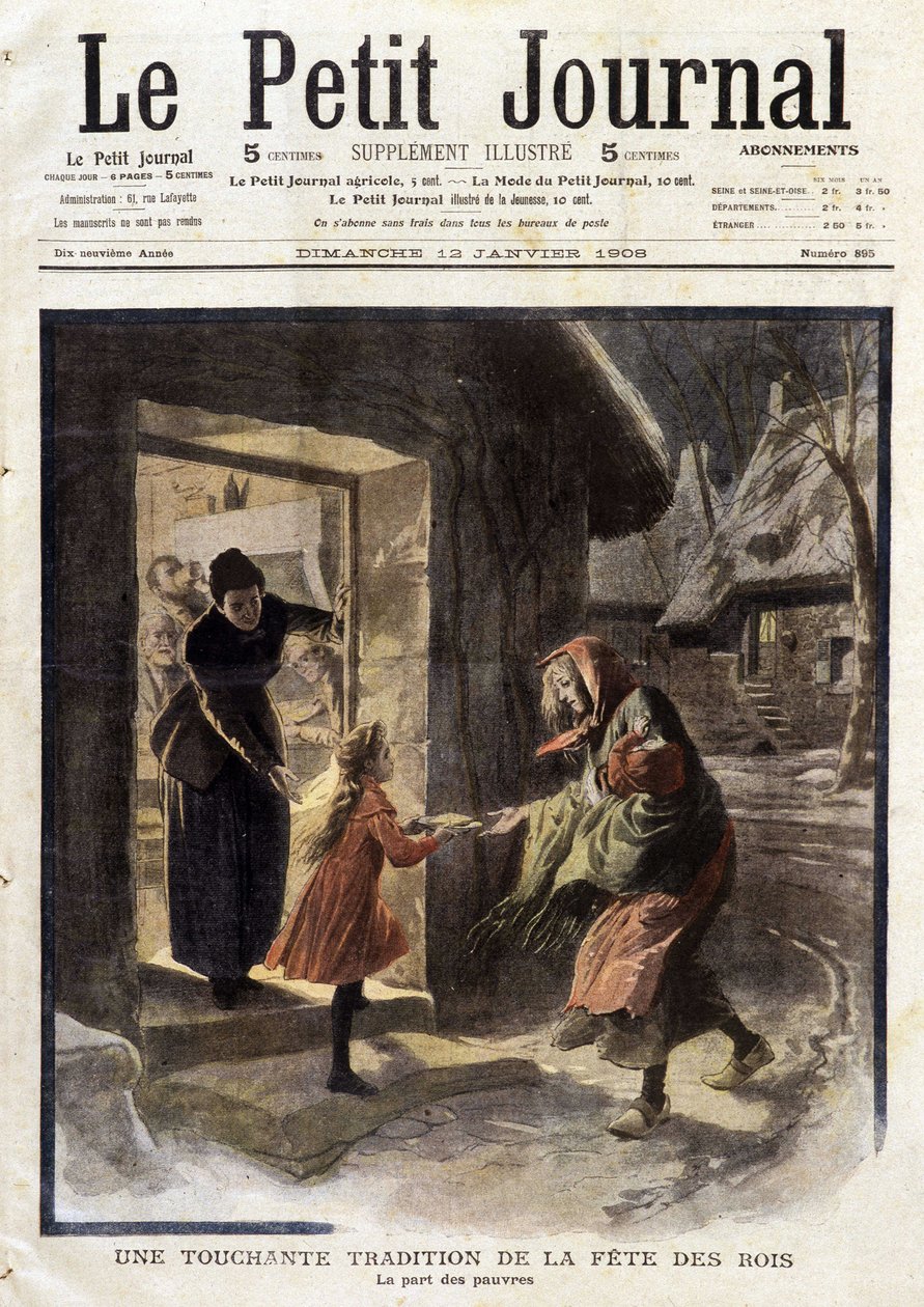 Krallar bayramının dokunaklı bir geleneği: Yoksulların payı - 12/01/1908 tarihli “Le Petit Journal” da (gravür) by French School