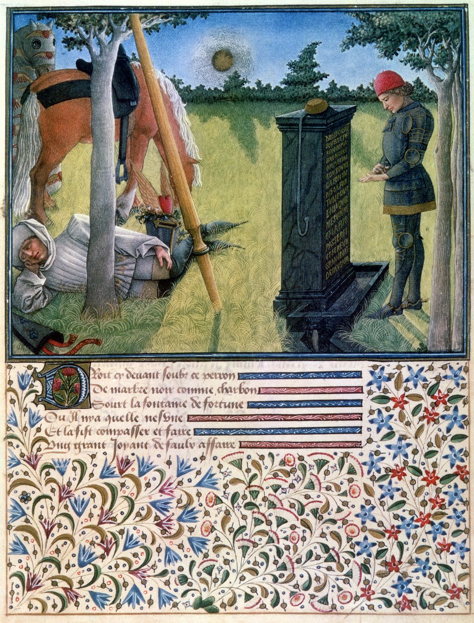 Genç bir şövalye, Livre du Coeur dAmours Espris, Rene dAnjou, 1465 by French School