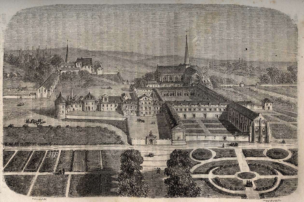 Chelles Manastırı (Seine et Marne) - Victor Duruy (1811-1894) tarafından “Histoire de France”da gravür - 1882 by French School