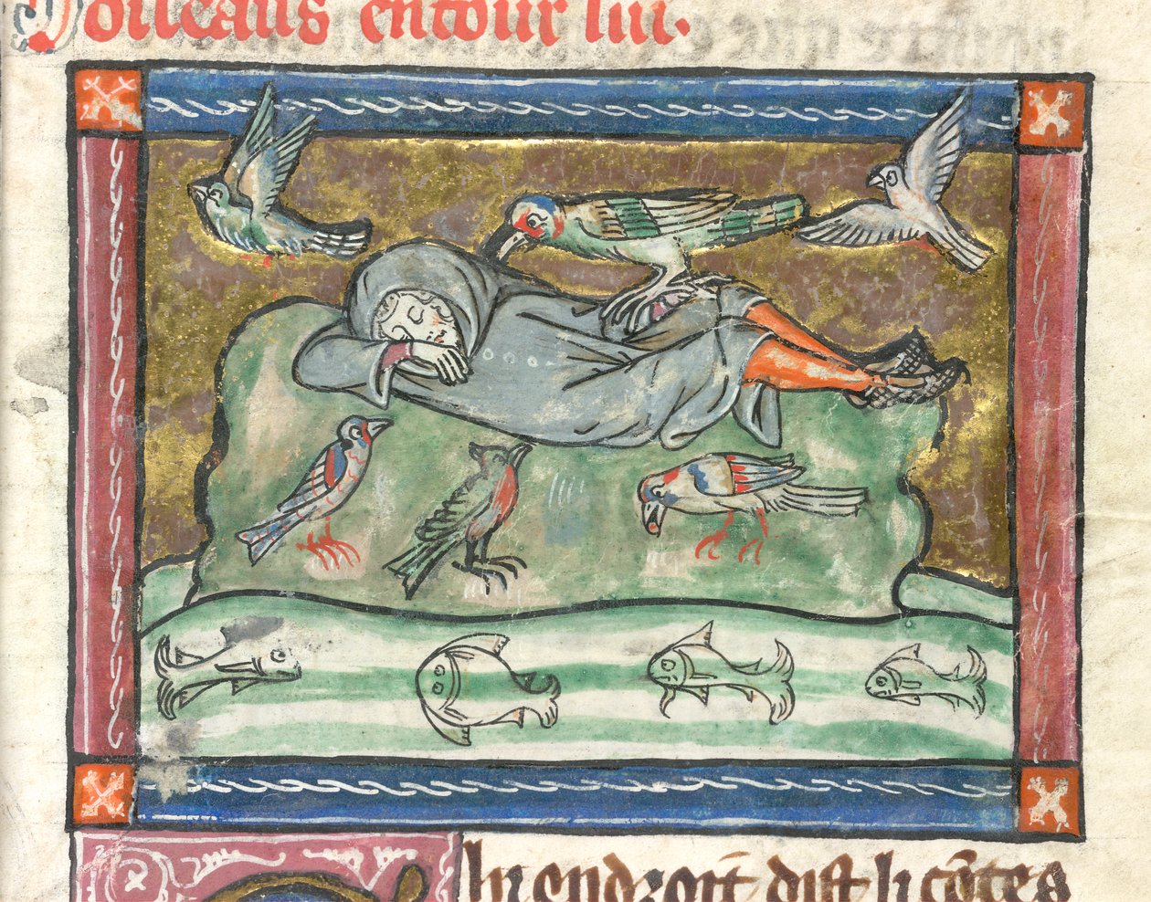 Ekle. 10292, f.29 Kuşlarla çevrili uyuyan bir adam, 