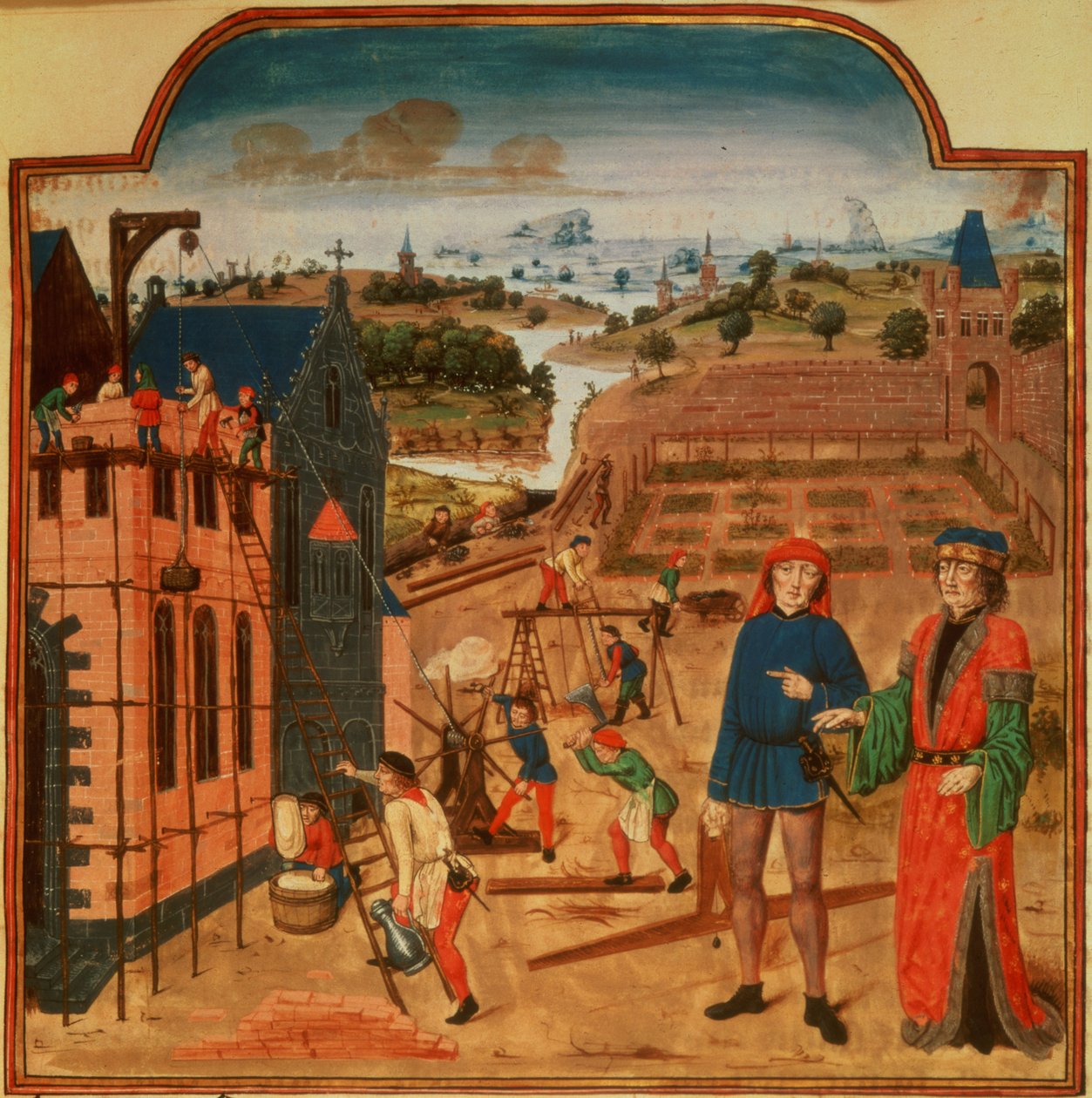 Ekle 19720, f.27 Pietro de Crescenzi (1230-1320/1) (parşömen) tarafından Livre des Prouffits Champetres et Ruraulx