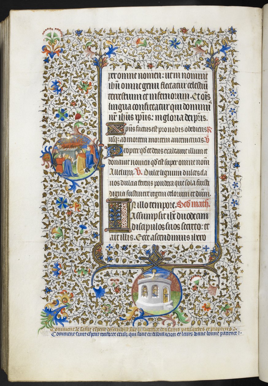 Ms 18850 f.281v Saatler Kitabı (The Bedford Hours) c.1410-30 (parşömen üzerine mürekkep, renk ve altın) ekleyin by French School