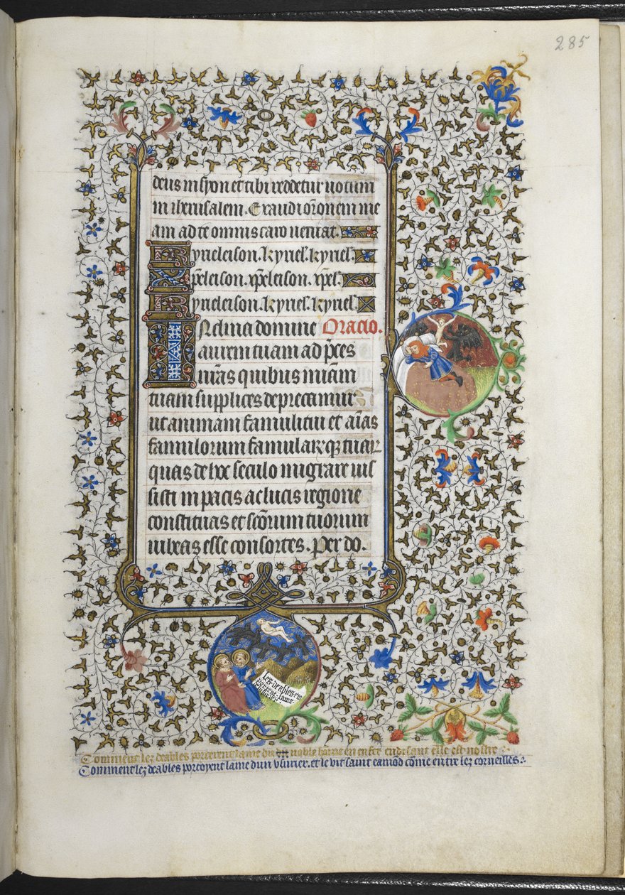 Ms 18850 f.285r Book of Hours (Bedford Hours) c.1410-30 (parşömen üzerine mürekkep, renk ve altın) ekleyin by French School