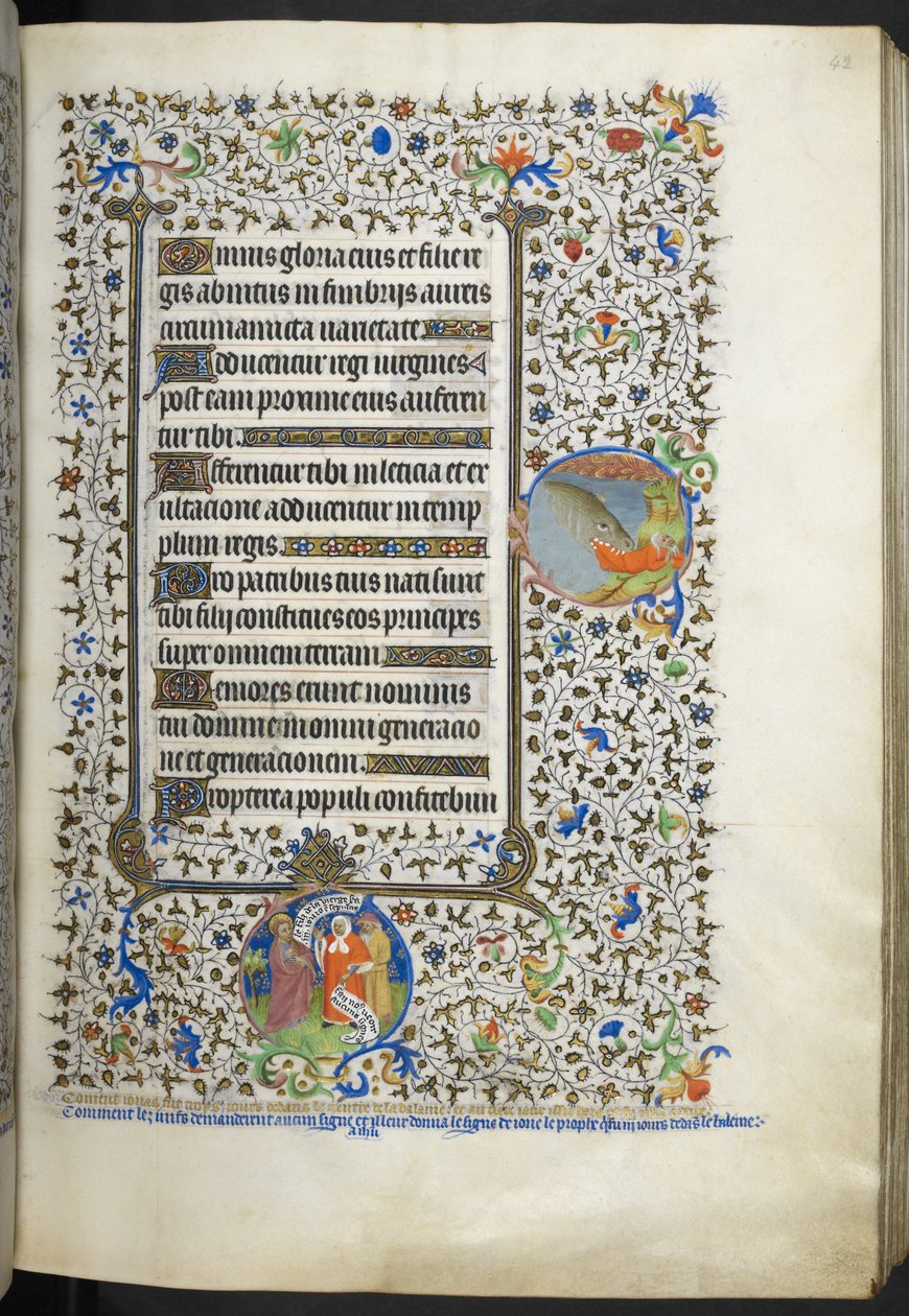 Ms 18850 f.42r Book of Hours (Bedford Hours) c.1410-30 (parşömen üzerine mürekkep, renk ve altın) ekleyin by French School