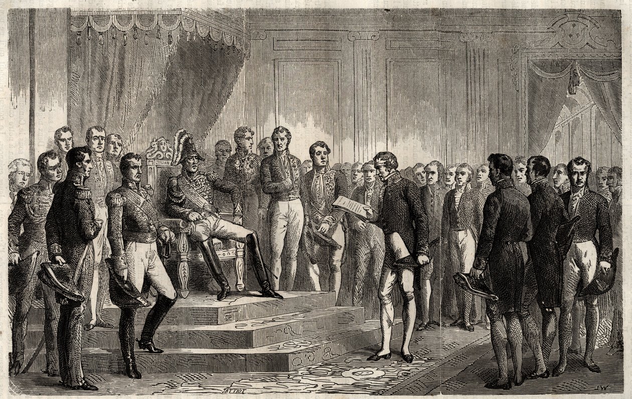 221'in Adresi - Liberal devlet adamı Roy-Collard, Adres du 221'i sunar - Pierre Paul Royer-Collard, Fransız kralı Charles X'e 221'in 1830'da İktidarı protesto etmek için verdiği adresi okur - Pierre Paul Royer Collard (1763-1845) (Royer by French School
