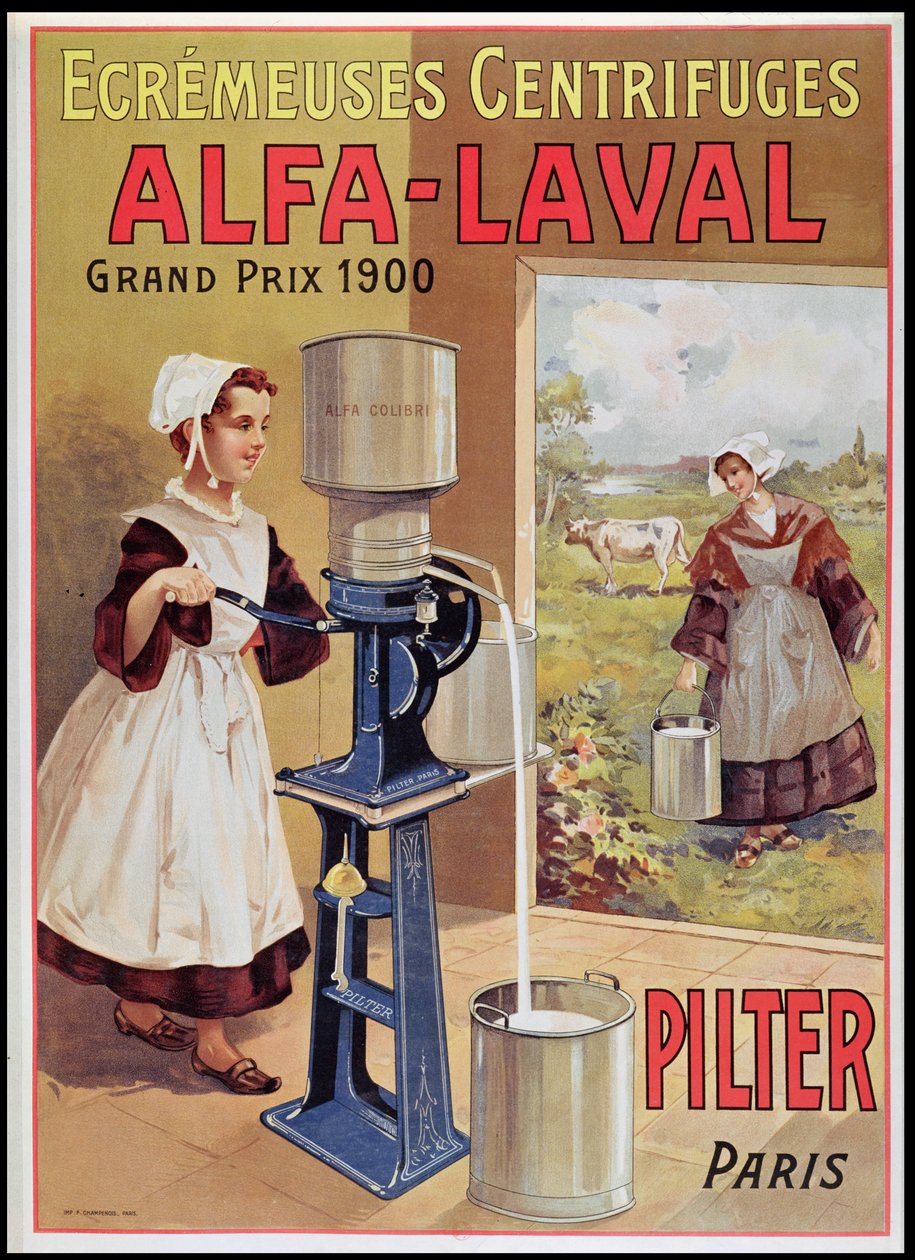 Alfa-Laval Krema Ayırıcı Reklamı, 1905 by French School