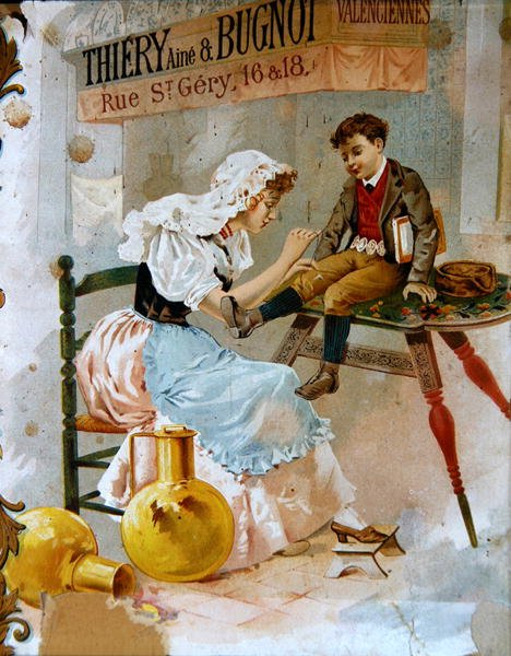 Thiery & Bugnot Dikiş İpliği reklamı, 19. yüzyıl sonu (renkli lito) by French School