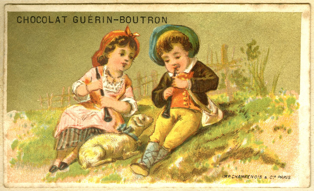 Guérin Boutron çikolatalarının reklam kromolitografisi (krolitografi) by French School