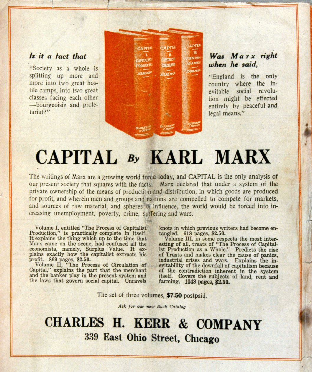 Bir Amerikan dergisinde Karl Marx