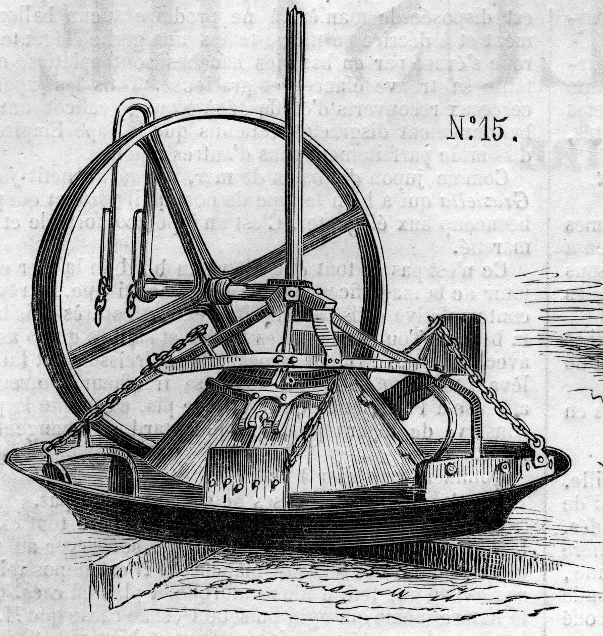 Tarım makinesi: 1860 yılında Paris tarım yarışmasında sunulan bir alçı değirmeni. 28 Temmuz 1860 tarihli “” Le Monde Illustré” n¡172