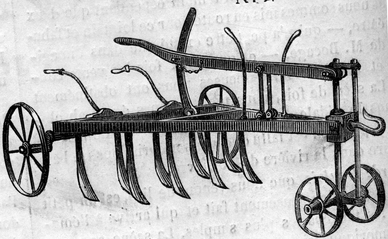 Tarım makinesi: bir ekstirpatör kazıyıcı by French School