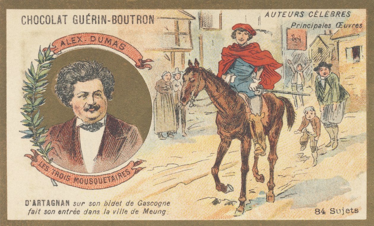 Alexandre Dumas (1802-1870), Fransız yazar, "Les trois silahşörler"in yazarı, roman (1844) by French School