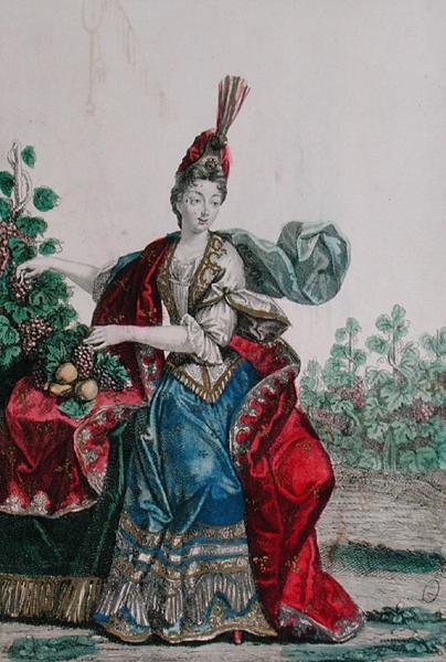 Sonbahar Alegorisi (renkli gravür) by French School