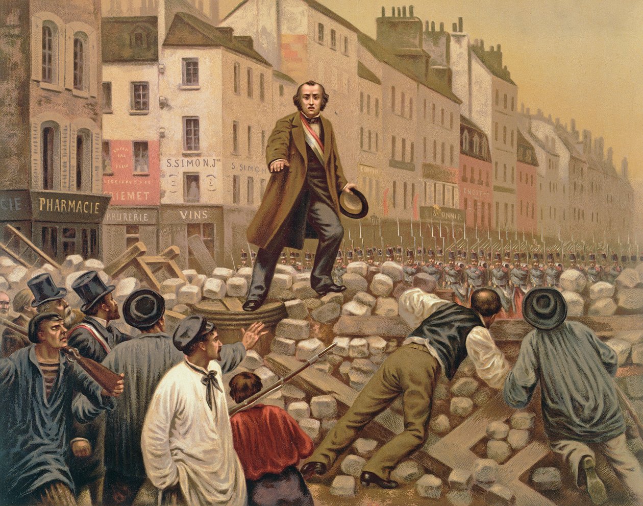 Alphonse Baudin, Faubourg Saint-Antoine Barikatında, 3 Aralık 1851 by French School