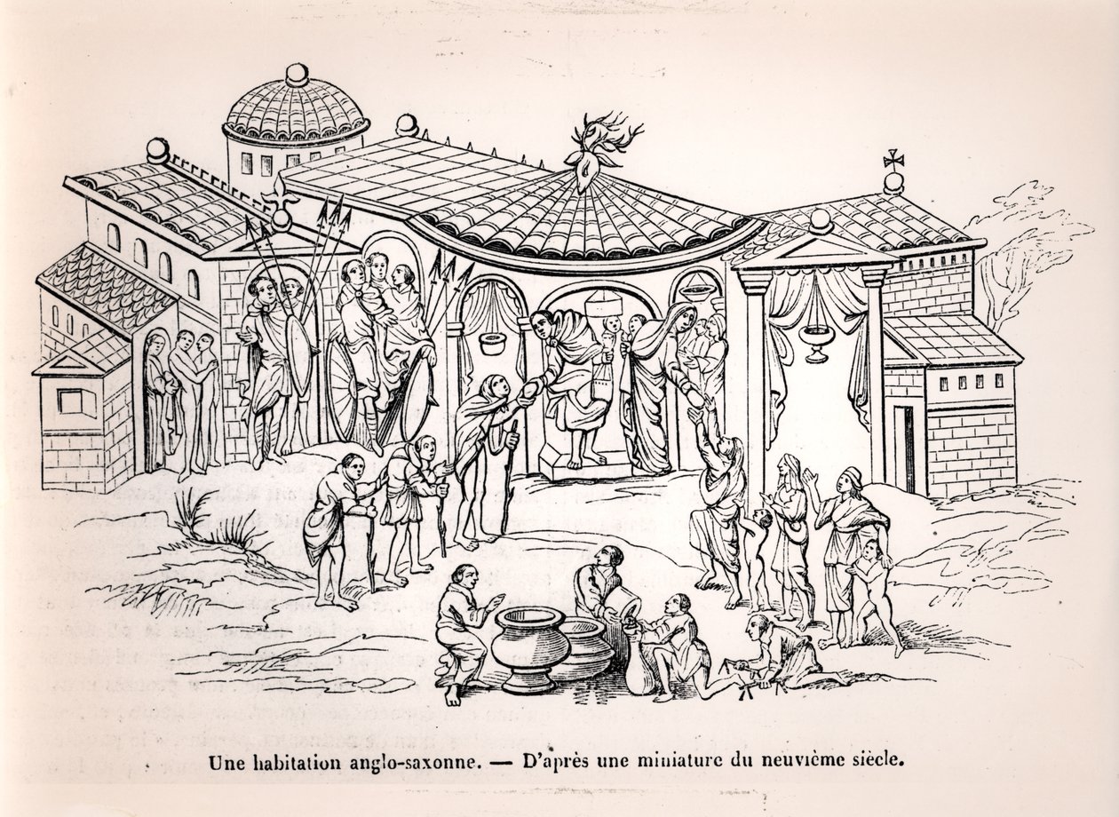 9. yüzyıldan kalma bir minyatürden sonra, Normanların gelmesinden önce İngiltere