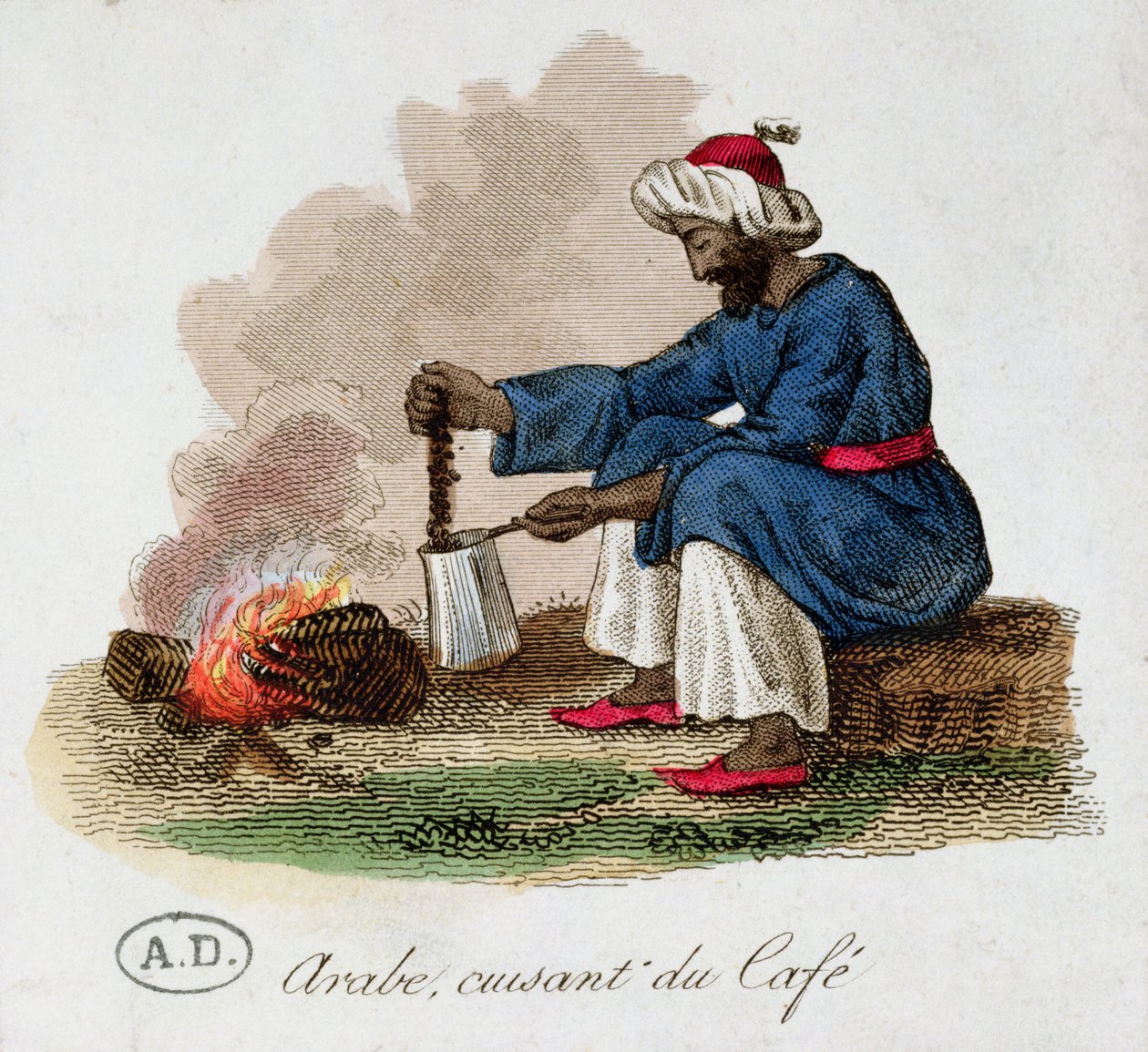Kahve Yapan Bir Arap, 19. Yüzyıl Başları by French School