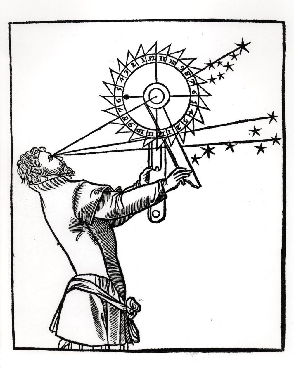 Bir usturlap, Petrus Apianus (1495-1552) tarafından Cosmographia