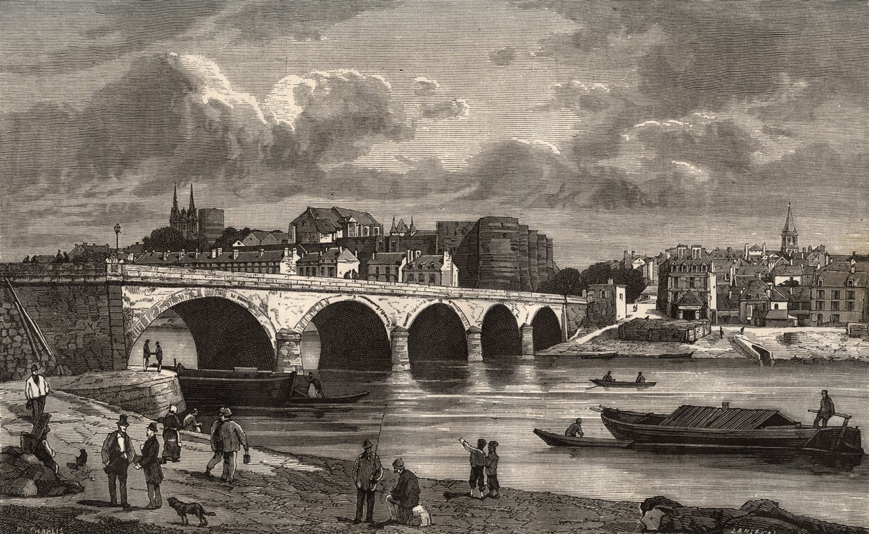 Angers - Maine-et-Loire Pays de la Loire bölgesinde - V.-A. Malt-Kahverengi. 1884 by French School