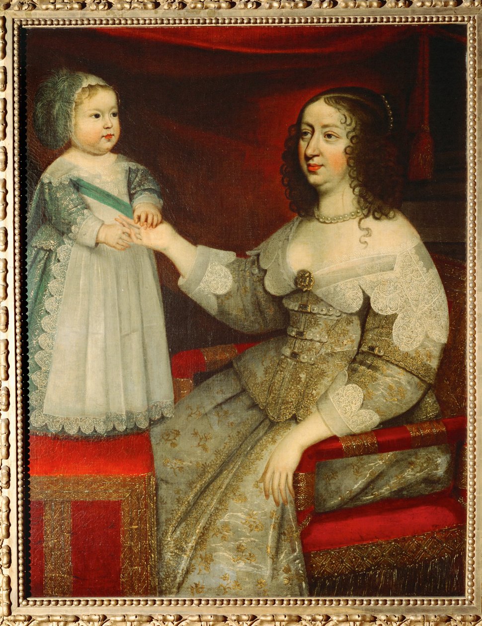 Avusturyalı Anne ve Louis XIV ... (tuval üzerine tablo) by French School