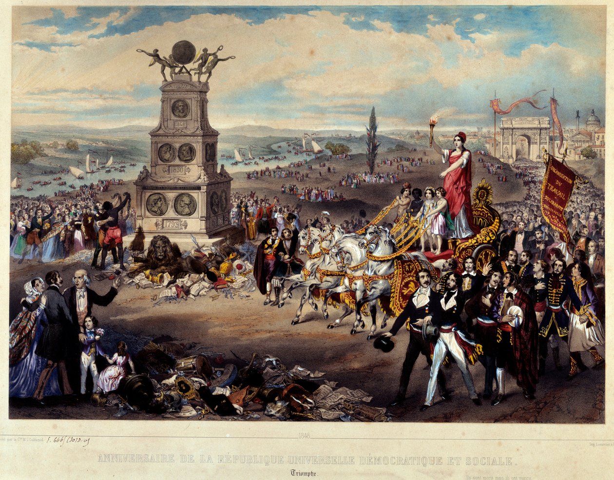Demokratik ve Sosyal Cumhuriyetin Yıldönümü: Triomphe de La Republique. 1848