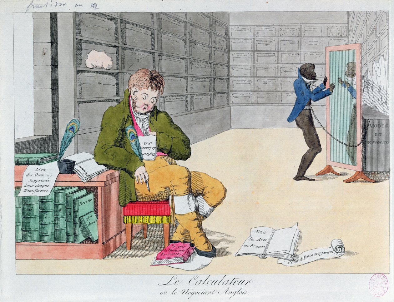 İngiliz karşıtı çizgi film, c.1803 by French School